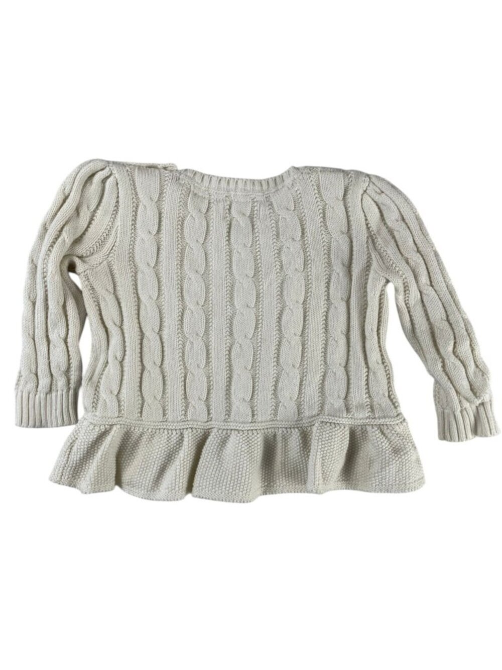 Polo Ralph Lauren Baby Girl Cable-Knit Peplum Sweater 12M - Picture 2 of 5